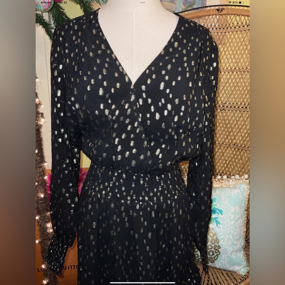 Lilly Pulitzer NWT Cristiana Midi Dress Onyx Metallic Clip $328 Size 6,8,12 - Picture 4 of 14